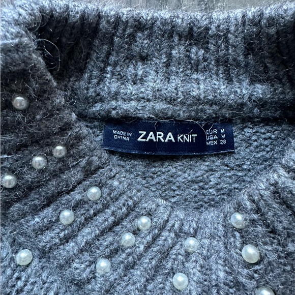 Zara Cropped Pearl Sweater - Picture 3 of 5